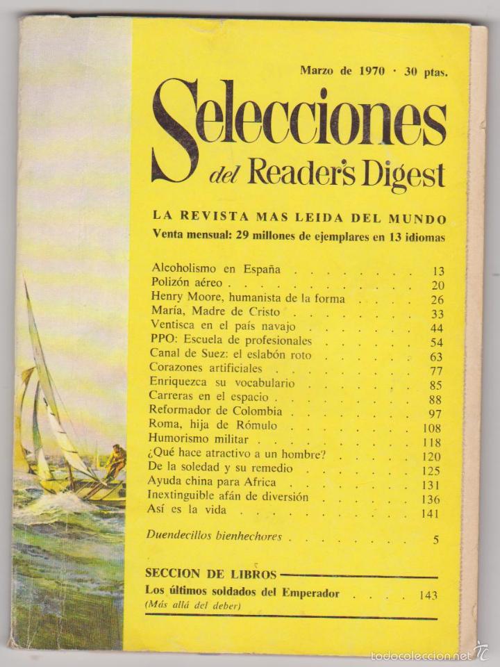 Collezionismo di Riviste e Giornali: Selecciones del Reader&acute;s Digest. Marzo de 1970.