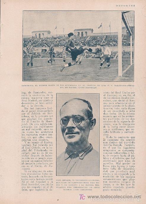 Collezionismo di Riviste e Giornali: Deportes: f&uacute;tbol Barcelona-Athletic, festival gimn&aacute;stico de la Marina&hellip; - 1929