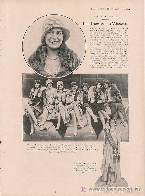 Coleccionismo de Revistas y Peri&oacute;dicos: * MISS, MISSES * Rosario Vel&aacute;zquez, Miss Espa&ntilde;a hacia Galveston - 1929