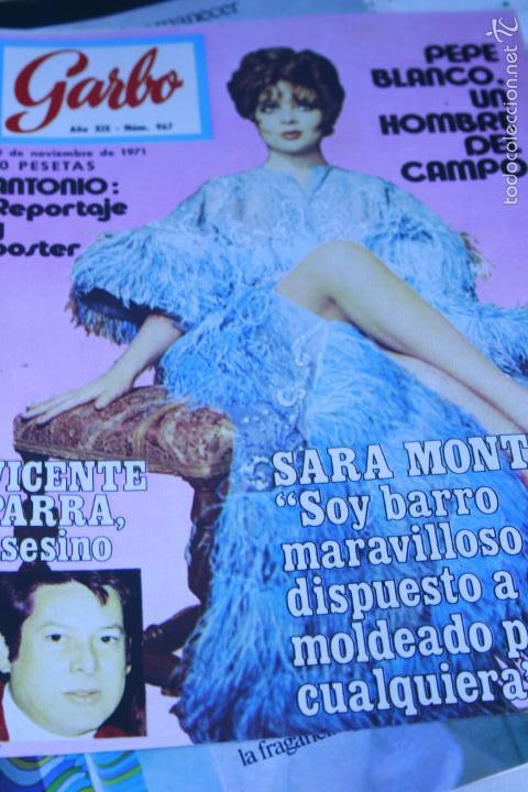Coleccionismo de revistas y peri&oacute;dicos: RECORTES  REPORTAJE  HOJAS   SARA MONTIEL  GARBO 1971