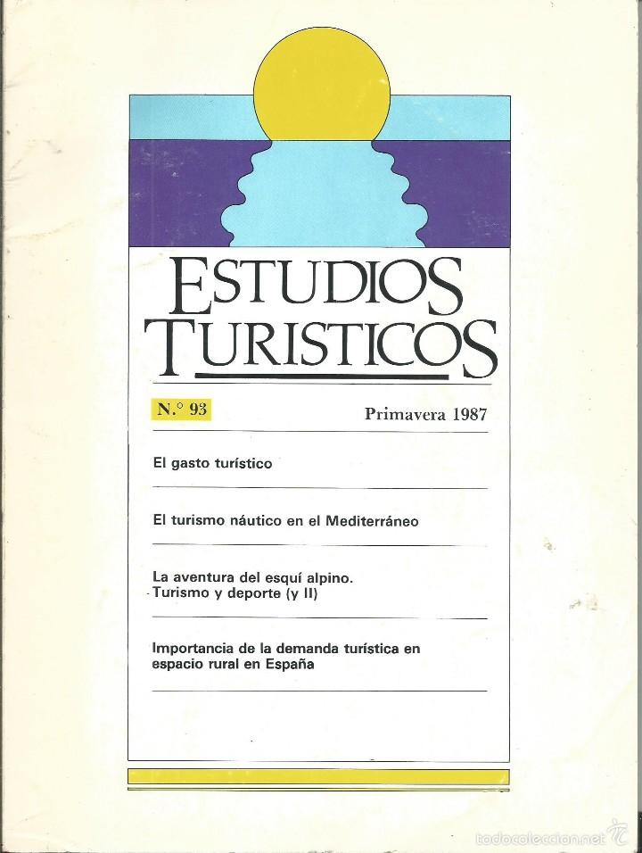 Coleccionismo de revistas y peri&oacute;dicos: REVISTA ESTUDIOS TURISTICOS N&ordm; 93 PRIMAVERA 1987.INSTITUTO ESTUDIOS TURISTICOS VER INDICE