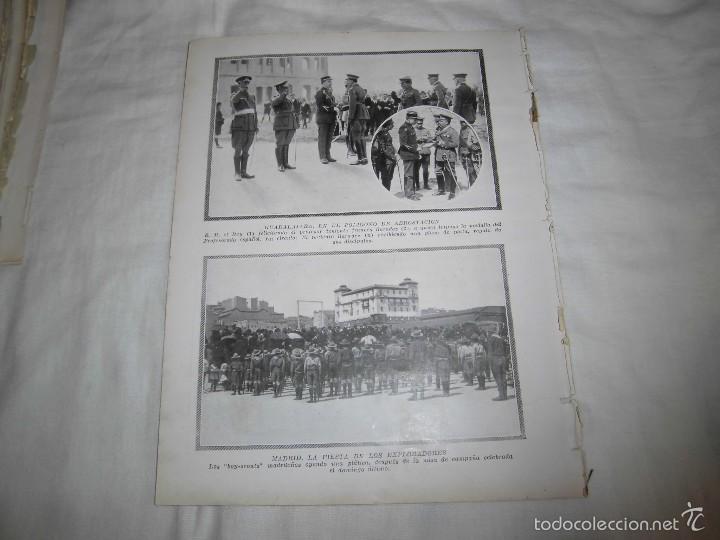 Sammeln von Zeitschriften und Zeitungen: GUADALAJARA EL REY EN EL POLIGONO DE AEROESTACION HOJA DE REVISTA BLANCO Y NEGRO 1922