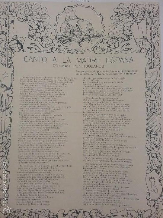 Collectionnisme de Revues et Journaux: REVISTA 1923. POEMAS PENINSULARES.POESIA.FIESTA DE LA RAZA SANTANDER.MARIANO ANDR&Eacute;U  PINTOR