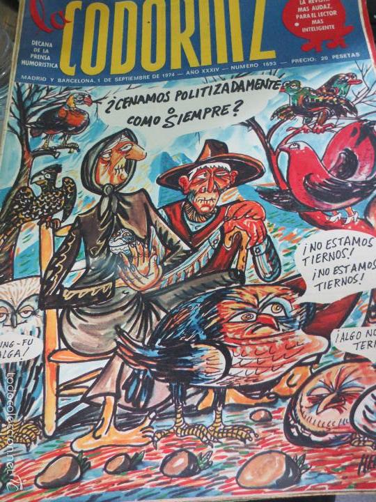 Coleccionismo de Revistas y Peri&oacute;dicos: REVISTA LA CODORNIZ N&ordm; 1693 1 DE SEPTIEMBRE DE 1974 A&Ntilde;O XXXIV
