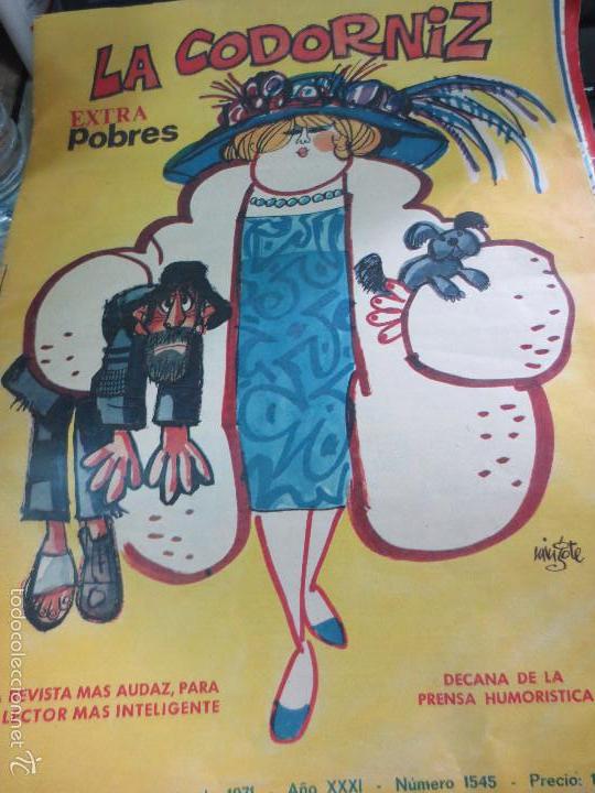Coleccionismo de Revistas y Peri&oacute;dicos: REVISTA LA CODORNIZ N&ordm; 1545 27 DE JUNIO DE 1971 A&Ntilde;O XXXI