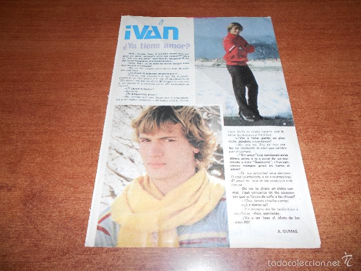 Collectionnisme de Revues et Journaux: RETAL DE PRENSA A&Ntilde;OS 80: ENTREVISTA AL CANTANTE IVAN