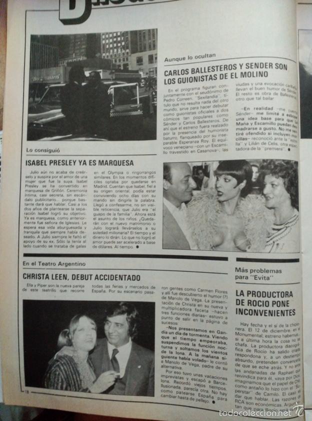 Coleccionismo de Revistas y Peri&oacute;dicos: RECORTE ISABEL PREYSLER LA MA&Ntilde;A RAUL SENDER CARLOS BALLESTEROS CHRISTA LEE