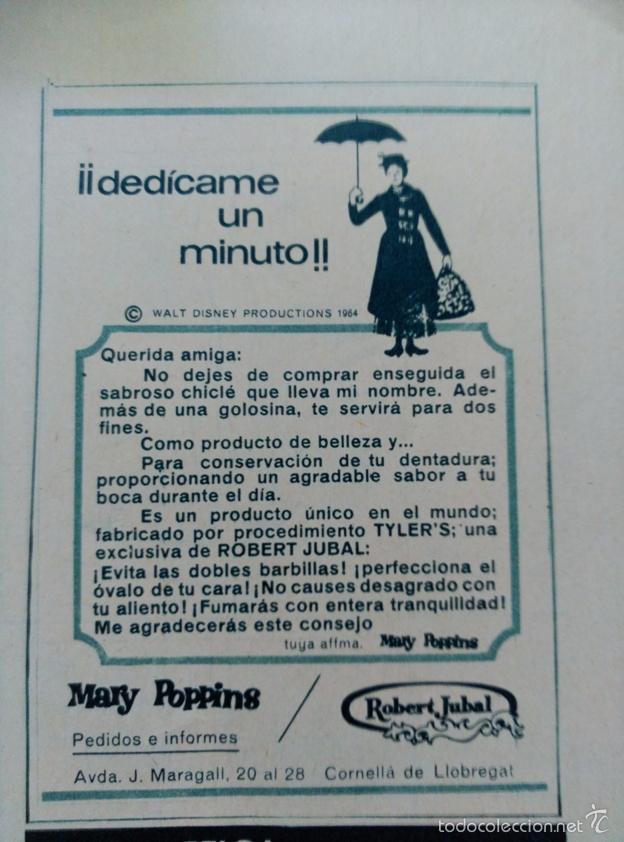 Coleccionismo de revistas y peri&oacute;dicos: RECORTE MARY POPPINS CHICLE CHICLES CHICLET CHICLETS ANUNCIO VINTAGE PUBLICIDAD