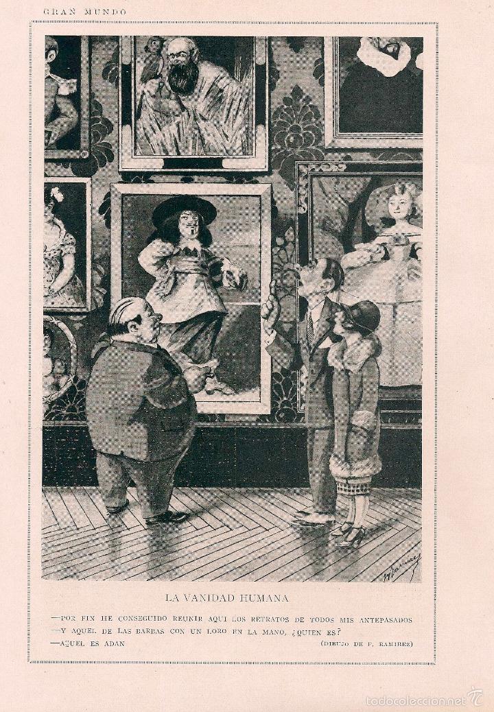 Collezionismo di Riviste e Giornali: La vanidad humana / dibujo de humor de F. Ram&iacute;rez - 1925