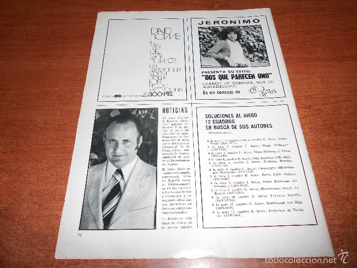 Coleccionismo de revistas y peri&oacute;dicos: RETAL DE PRENSA 1973: PUBLICIDAD DISCO DE JER&Oacute;NIMO Y DE DAVID BOWIE.