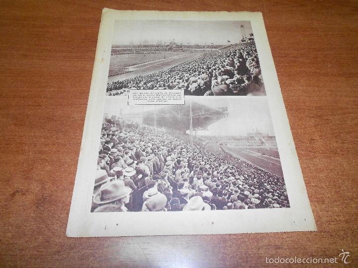 Collection Magazines and Newspapers: RECORTE DE PRENSA DE 1934: ESTADIO DE MONTJUICH FINAL COPA DE ESPA&Ntilde;A REAL MADRID-VALENCIA