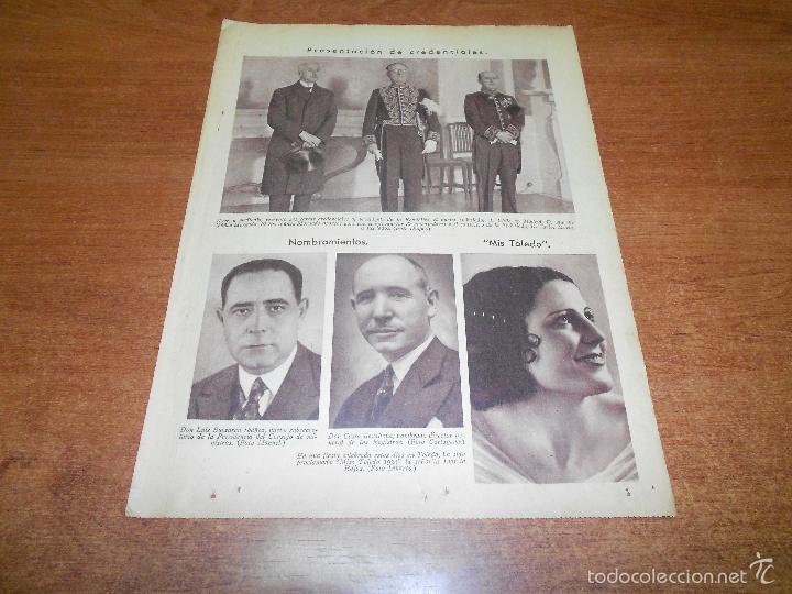 Collection Magazines and Newspapers: RECORTE DE PRENSA DE 1934: MISS TOLEDO JUANITA ROJAS, CASTO BARAHONA, LUIS BUIXAREU, EMBAJADOR CHILE