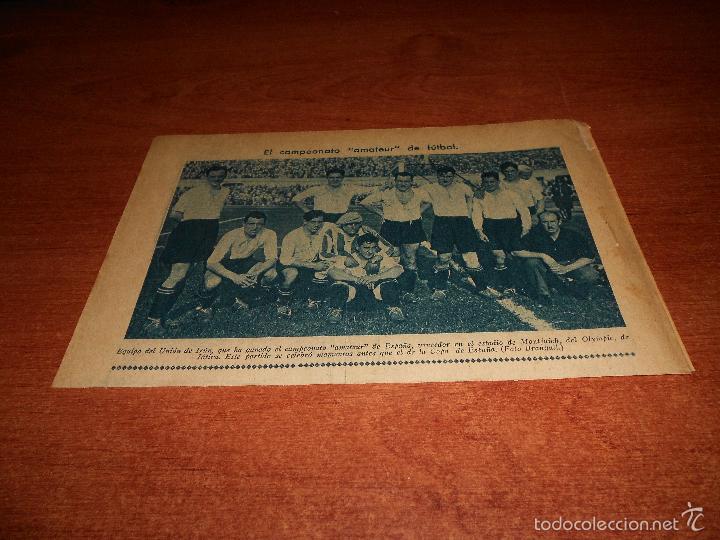 Collection Magazines and Newspapers: RECORTE DE PRENSA DE 1934: EQUIPO DEL UNI&Oacute;N IR&Uacute;N