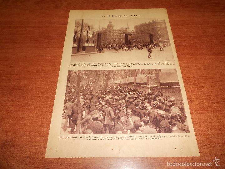 Collection Magazines and Newspapers: RECORTE DE PRENSA DE 1934: SEGUNDA FERIA DEL LIBRO EN EL PASEO DE RECOLETOS