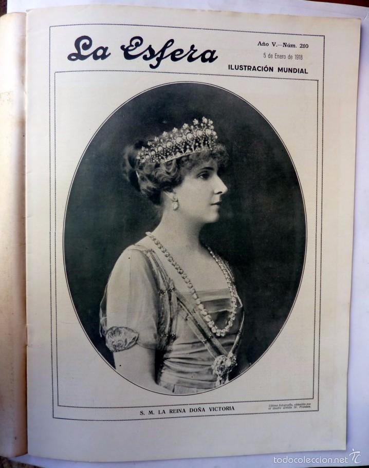 Collezionismo di Riviste e Giornali: LA ESFERA. A&Ntilde;O V N&ordm; 210. 5 ENERO 1918. PORTADAS LA GIOCONDA, REINA DO&Ntilde;A VICTORIA