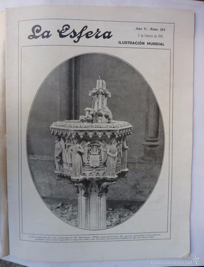 Collezionismo di Riviste e Giornali: LA ESFERA. A&Ntilde;O V N&ordm; 214. 2 FEBRERO 1918. PORTADAS CORREGGIO, CATEDRAL REIMS
