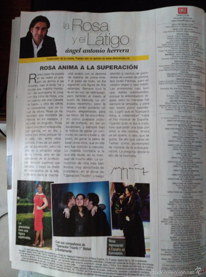 Coleccionismo de Revistas y Peri&oacute;dicos: recorte ROSA LOPEZ OT OPERACION TRIUNFO EUROVISION