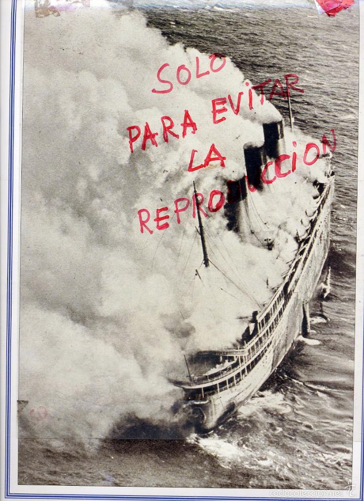 Collection Magazines and Newspapers: NAVIERAS  1933 INCENDIO  DEL ATLANTIQUE HOJA LIBRO 1990
