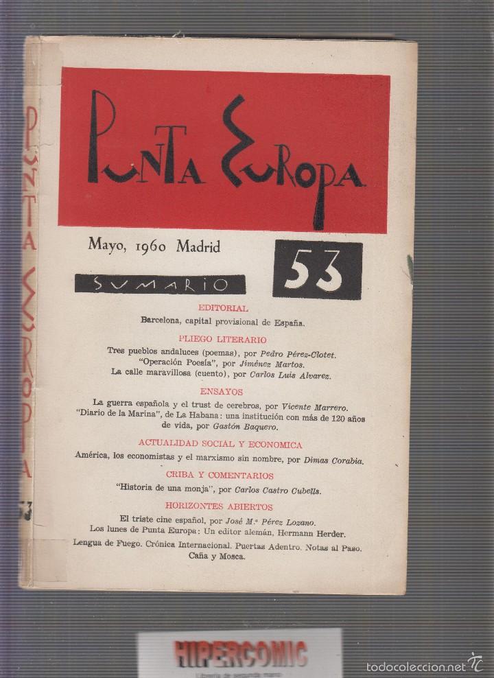 Coleccionismo de revistas y peri&oacute;dicos: LIBRO-REVISTA CULTURAL PUNTA EUROPA N&ordm; 53 MAYO 1960