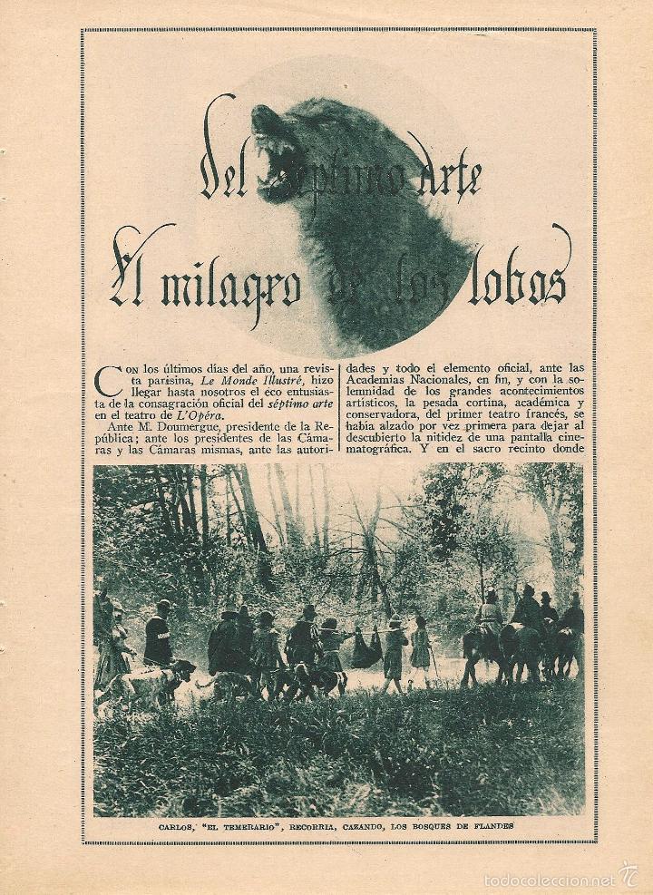 Collezionismo di Riviste e Giornali: * CINE * Del s&eacute;ptimo arte: El Milagro de los Lobos / Ram&oacute;n Pastor y Mend&iacute;vil  - 1925