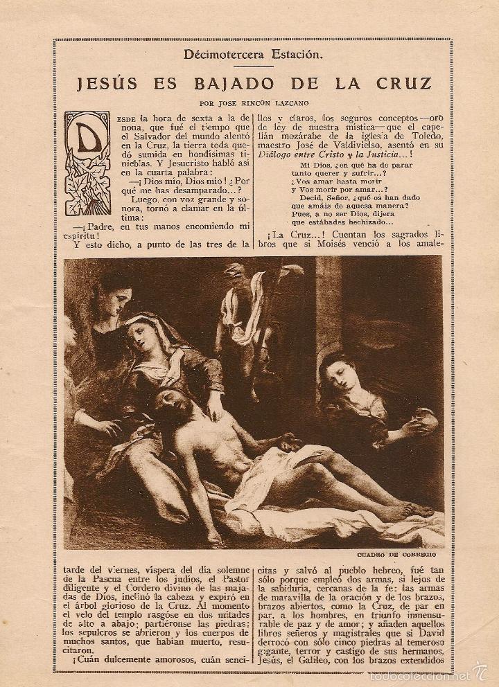 Sammeln von Zeitschriften und Zeitungen: V&iacute;a Crucis : Jes&uacute;s es bajado de la cruz / Jos&eacute; Rinc&oacute;n Lazcano - 1925