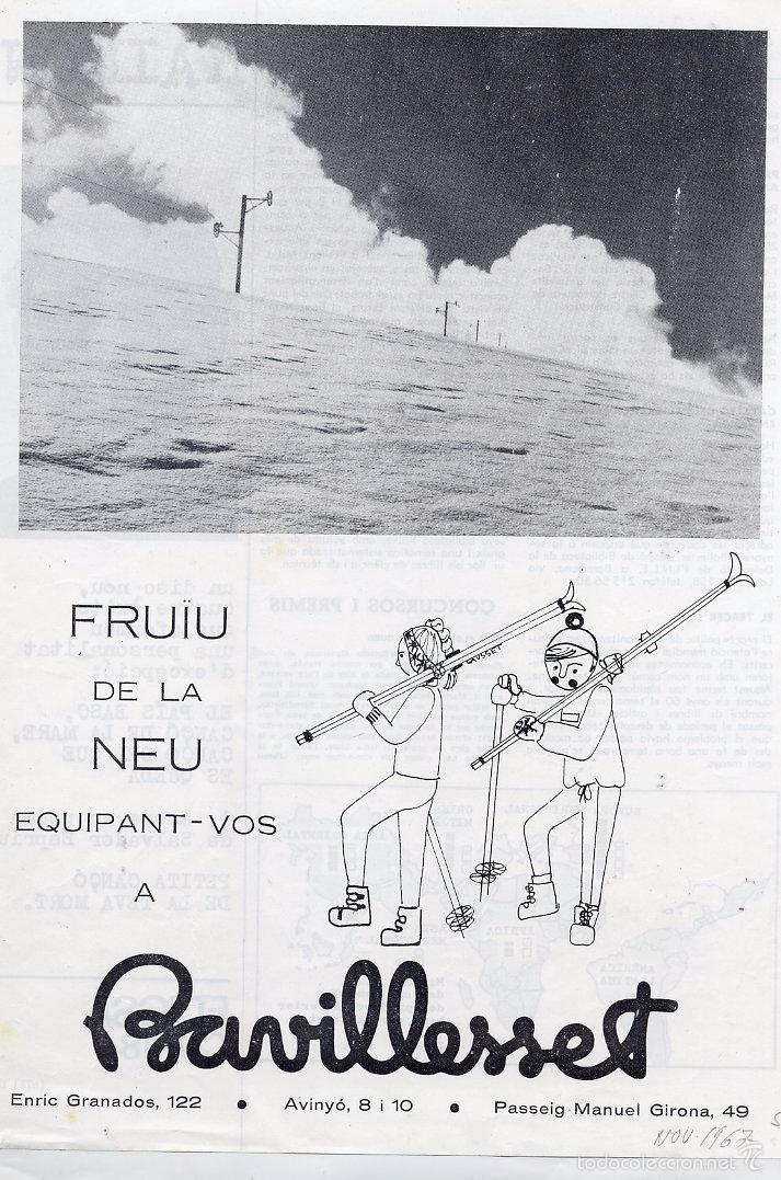 Coleccionismo de revistas y peri&oacute;dicos: BAVILLESET 167 BARCELONA DEPORTES ESQUI HOJA REVISTA