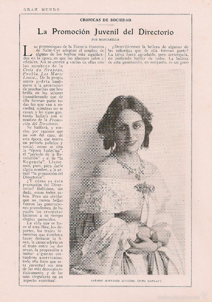 Coleccionismo de Revistas y Peri&oacute;dicos: Promoci&oacute;n juvenil del Directorio: marquesa de Laula, Julia Maura, Elisa Garay...- 1925