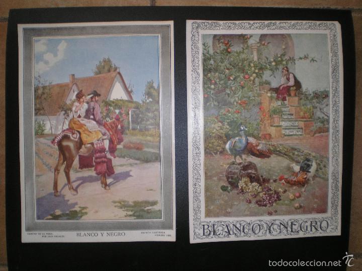 Coleccionismo de revistas y peri&oacute;dicos: 4 ILUSTRACIONES DE LA REV. 'Blanco y Negro' Camino de la Feria, La Jara en Sanl&uacute;car de Barrameda, &