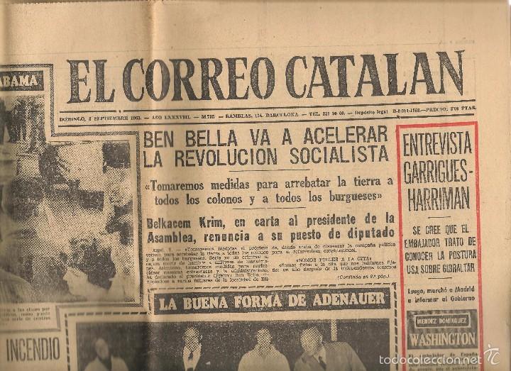 Coleccionismo de revistas y peri&oacute;dicos: EL CORREO CATALAN. DOMINGO, 8 SEPTIEMBRE 1963. PUBLICIDAD INTERIOR SEAT 600D  (Z8)