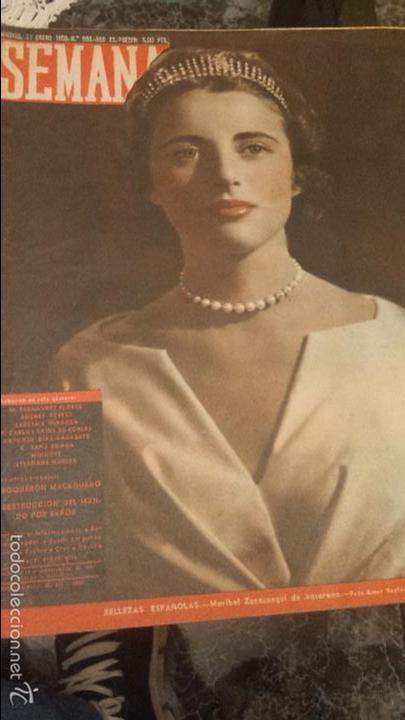 Coleccionismo de Revistas y Peri&oacute;dicos: REVISTA SEMANA N&ordm; 988 27 ENERO 1959 MARIBEL ZUNZUNEGUI DE ANSORENA