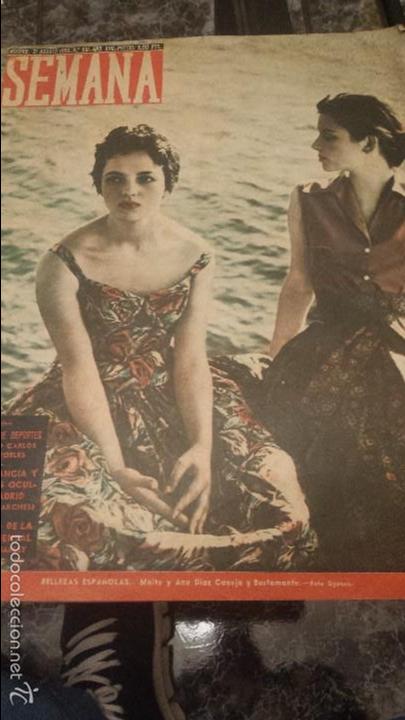 Coleccionismo de Revistas y Peri&oacute;dicos: REVISTA SEMANA N&ordm; 861 21 AGOSTO 1956 MAITE Y ANA DIAX CANEJA Y BUSTAMANTE
