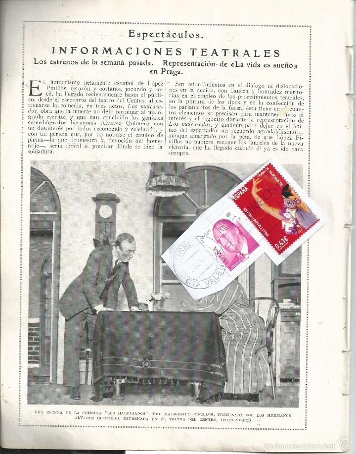 Collectionnisme de Revues et Journaux: PAG DESENC BLANCO Y NEGRO MAR 1923.N.1659. 6 Pg. INFORMACION TEATRO LOS MALCASADOS TEATRO DEL CENTRO