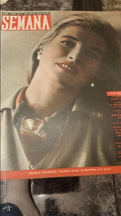 Coleccionismo de Revistas y Peri&oacute;dicos: REVISTA SEMANA N&ordm; 1089 3 ENERO 1961 CONCHITA GRASES DE BENAVIDES