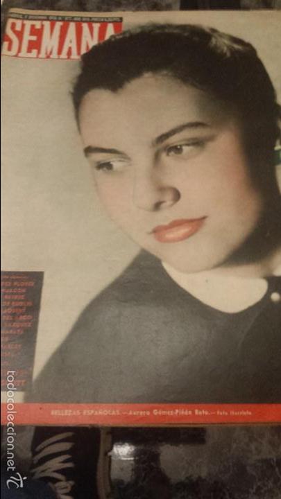 Coleccionismo de Revistas y Peri&oacute;dicos: REVISTA SEMANA N&ordm; 877 11 DICIEMBRE 1956 AURORA GOMEZ PI&Ntilde;AN BOTO