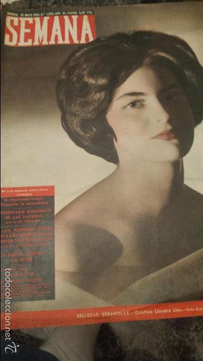 Coleccionismo de Revistas y Peri&oacute;dicos: REVISTA SEMANA N&ordm; 1005 26 MAYO 1959 CRISTINA LLOVERA LLES