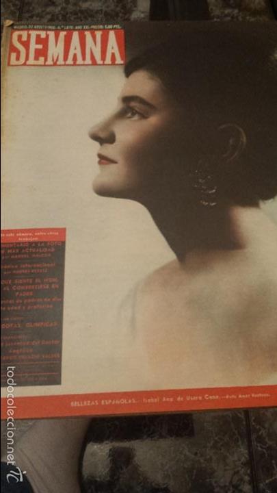 Coleccionismo de Revistas y Peri&oacute;dicos: REVISTA SEMANA N&ordm; 1070 23 AGOSTO 1960 ISABEL ANA DE USERA CANO
