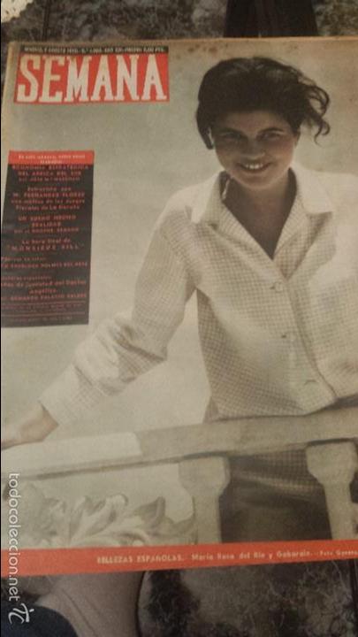 Coleccionismo de Revistas y Peri&oacute;dicos: REVISTA SEMANA N&ordm; 1068 9 AGOSTO 1960 MARIA ROSA DEL RIO Y GABARAIN