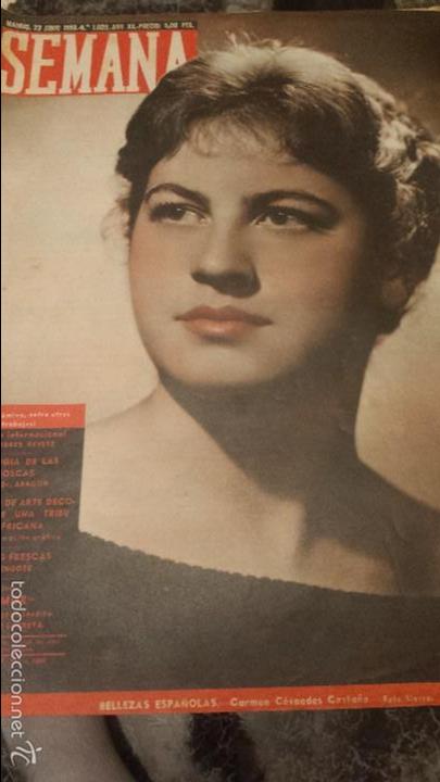 Coleccionismo de Revistas y Peri&oacute;dicos: REVISTA SEMANA N&ordm; 1009 23 JUNIO 1959 CARMEN CESPEDES CASTA&Ntilde;O