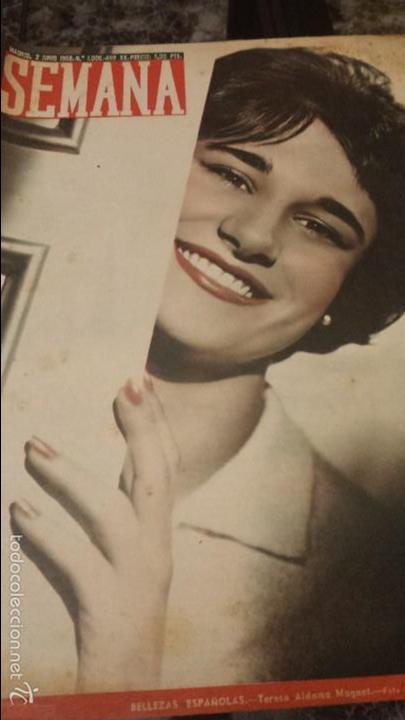 Coleccionismo de Revistas y Peri&oacute;dicos: REVISTA SEMANA N&ordm; 1006 2 JUNIO 1959 TERESA ALDAMA MAGNET