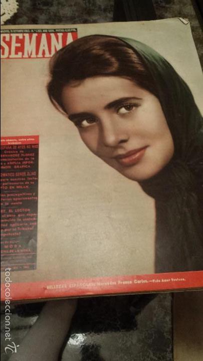 Coleccionismo de Revistas y Peri&oacute;dicos: REVISTA SEMANA N&ordm; 1182 16 OCTUBRE 1962 MERCEDES FRANCO CARLES