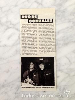Coleccionismo de Revistas y Peri&oacute;dicos: RECORTE - ROSARIO Y ANTONIO GONZ&Aacute;LEZ FLORES - 1983