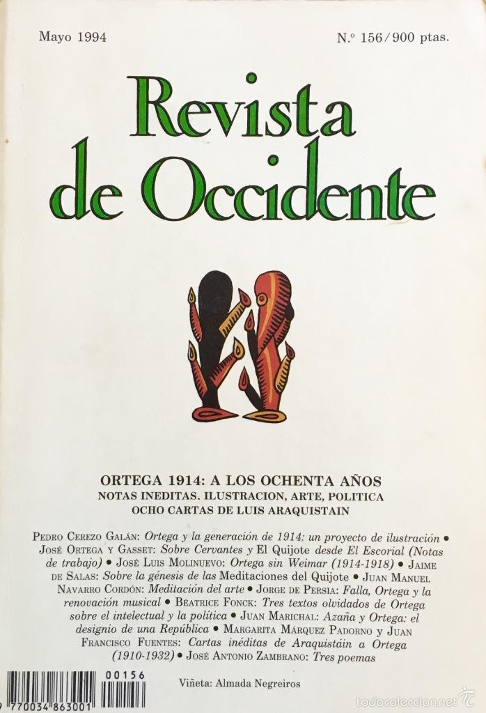 Coleccionismo de revistas y peri&oacute;dicos: Revista de Occidente Mayo 1994. N&uacute;mero 156