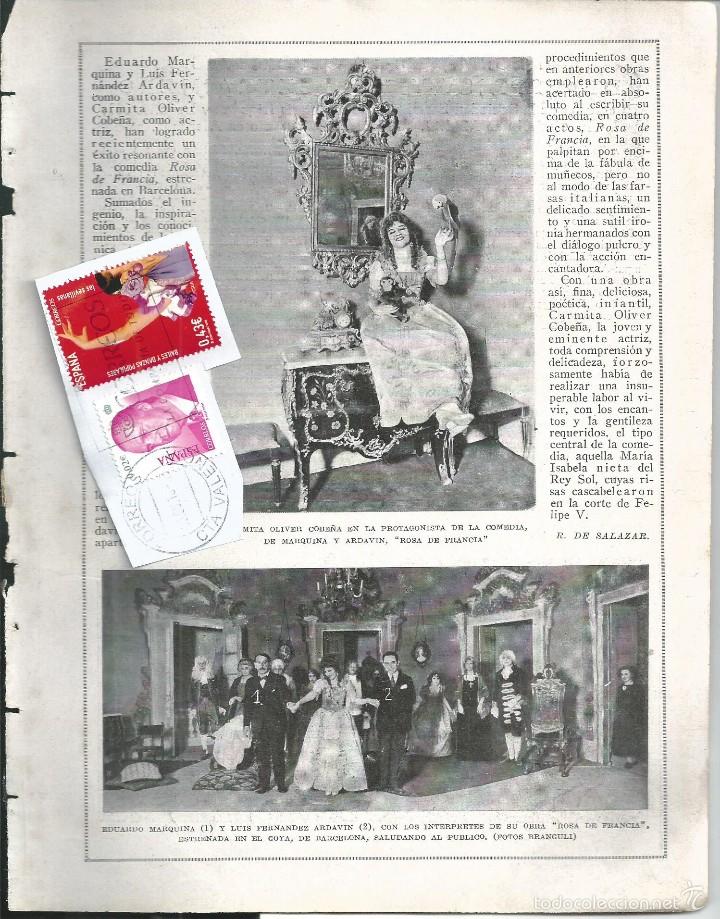 Collectionnisme de Revues et Journaux: BYN MAR 1923. N&ordm; 1661.INFORMACION TEATRO . FOTO CARMITA OLIVER. EDUARDO MARQUINA PELOTARI IRIGOYEN