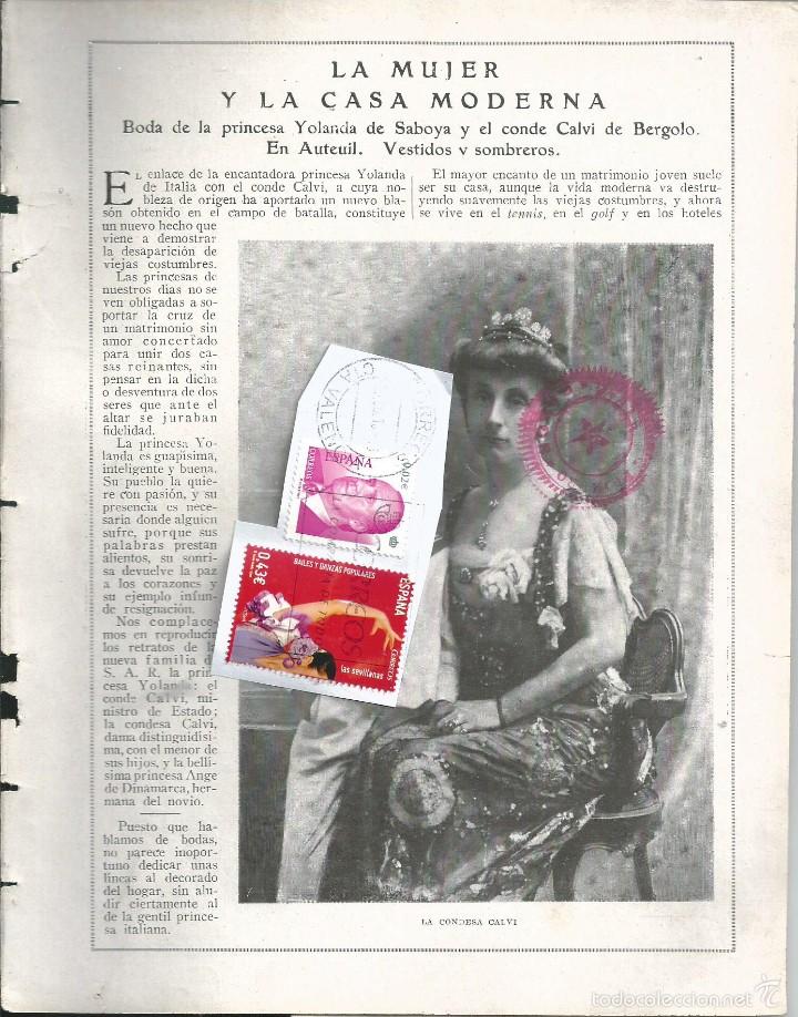 Coleccionismo de revistas y peri&oacute;dicos: BYN ABR 1923. N&ordm; 1663. SELLO PIONEROS GADOR. MUJER Y CASA MODERNA BODA PRINCESA SABOYA EN AUTEUIL.