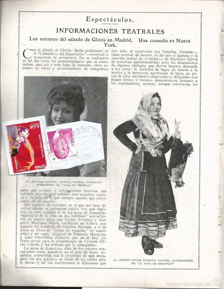 Collectionnisme de Revues et Journaux: BYN ABR 1923. N&ordm; 1664.INFORMACION TEATRO.CARMINA OLIVER.CATALINA BARCENA. LA MEXICANA ESPERANZA IRIS