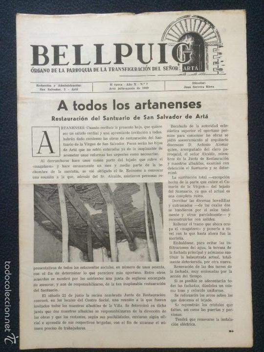 Coleccionismo de revistas y peri&oacute;dicos: PERI&Oacute;DICO BELLPUIG ARTA II &Eacute;POCA 1969 a 1975