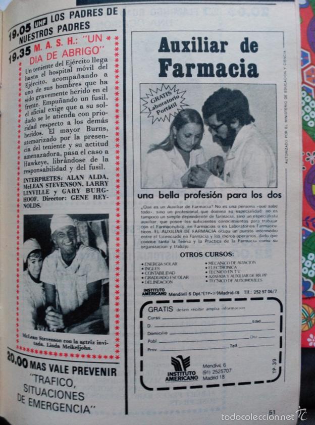 Coleccionismo de Revistas y Peri&oacute;dicos: recorte MASH MCLEAN STEVENSON LINDA MEIKELJOHN