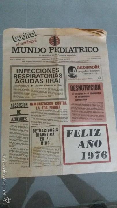 Coleccionismo de Revistas y Peri&oacute;dicos: Peri&oacute;dico EL MUNDO PEDIATRICO periodico de medicina de la Pediatr&iacute;a espa&ntilde;ola a&ntilde;o 1975