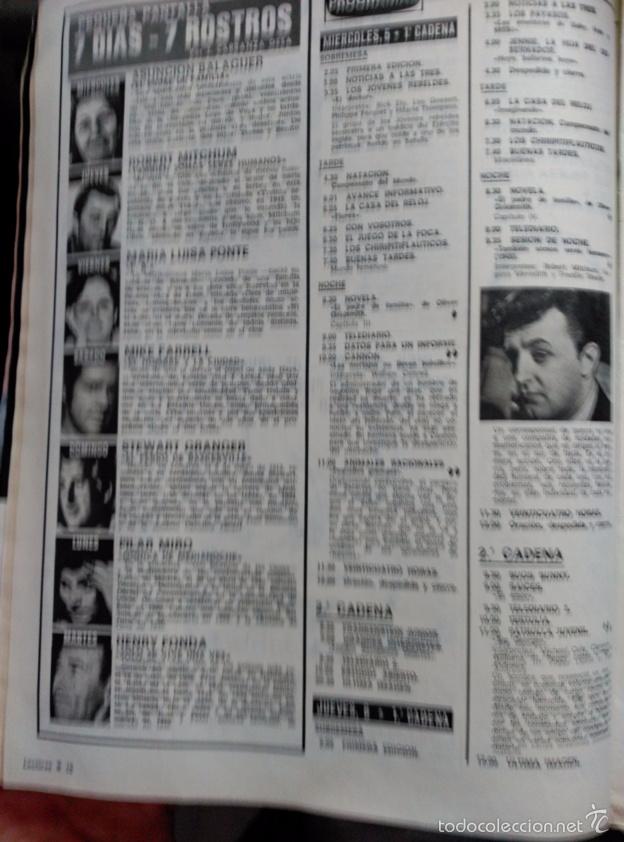 Coleccionismo de Revistas y Peri&oacute;dicos: RECORTE ROBERT MITCHUM STEWART GRANGER MARIA LUISA PONTE MIKE FARRELL PILAR MIRO HENRY FONDA