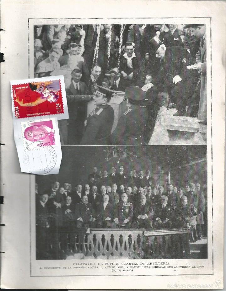 Collectionnisme de Revues et Journaux: BYN ABR 1923. N&ordm; 1665. PRIMERA PIEDRA CUARTEL ARTILLERIA CALATAYUD. MELILLA EN LA PLAZA ESPA&Ntilde;A